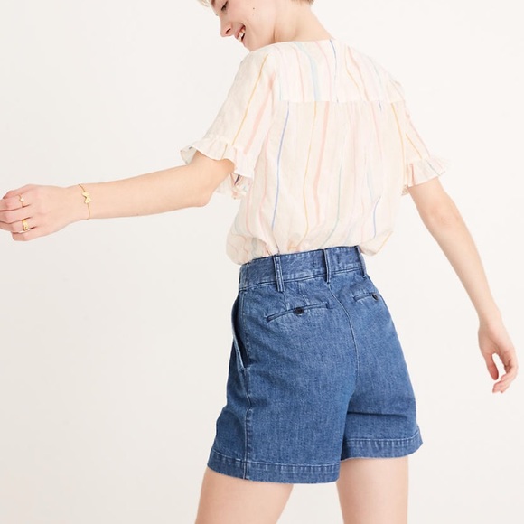 Madewell Denim Pleated Shorts 